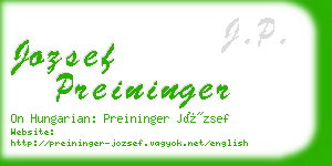 jozsef preininger business card